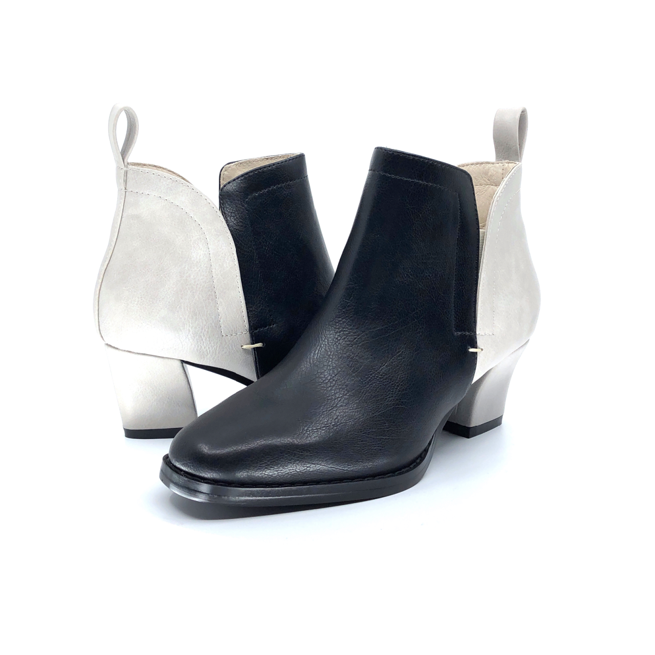 Leather Block Heel Ankle Boot - Echo